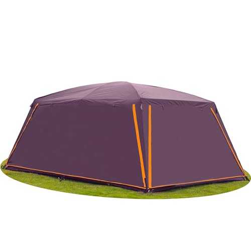 KTT Extra Large Tent 12 Person,Awning Family Cabin Tents,2 Rooms,3 Doors and 3 Windows with Mesh,Straight Wall,Waterproof,Double Layer,Big Tent for Outdoor,Picnic,Camping,Family Gathering