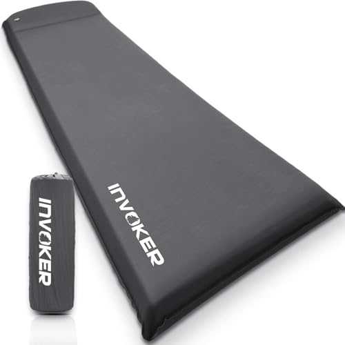 INVOKER Camping Mat 7 cm UltraThick Elastic Foam Self Inflating Camping Mat with Pillow Fast Inflating in 25-Seconds - Gray