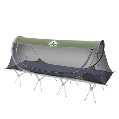 Night Cat Mosquito Pop Up Tent: 1 Person Camping Tent Easy Setup for Picnic Festival in Backyard Park