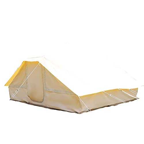 ROSG Bell Tent Yurt Tent 320G Cotton Canvas Double Door Pyramid Tent, Family Glamping Tents Adult Camping Indian Tipi Pyramid Tent for 2/4/6/8 Person All Year Living