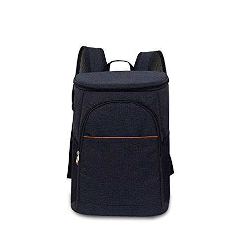 Insulated Cooler Backpack, Lightweight Fabric, Dark Blue, 20 cans, Zip Model