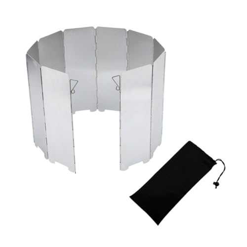 POPETPOP Camping Windshield Stove Windscreen Back Stove Camping Stoves Stove Camping Burner Portable Folding Stove Windshield Portable Stove Aluminum Alloy
