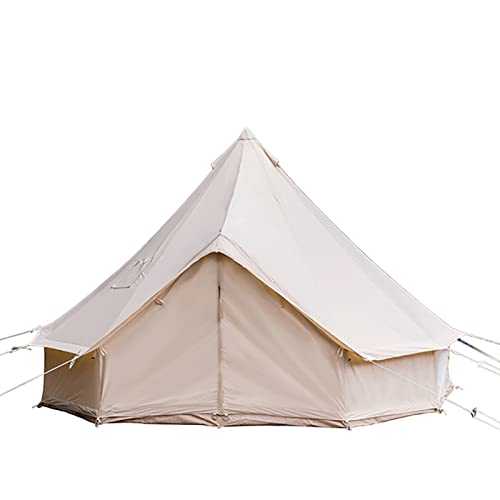 MRKU Cotton Canvas Yurt Tent,4 Season Luxury Outdoor Camping Tent,Fire Retardant Cotton Canvas Tent with 1 Stove Jacks,Glamping Tents for Family Camping Outdoor Hunting