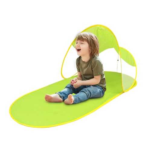 Beach Tent Easy Pop Up - Folding Pop Up Canopy,Portable UV-Resistant Beach Tent Camping Shelter for Fishing Vacation Sports Park Party Family Outing Festival
