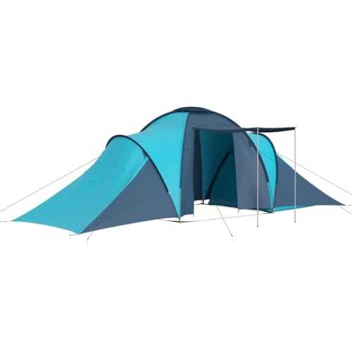 Camping Tent 4~6 Persons Tunnel Tent for Camping Hiking Travel Fibreglass Poles