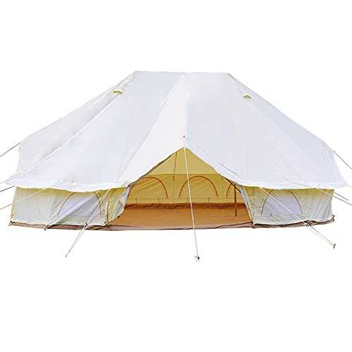 DEKIMOW 900D Oxford Cloth Bell Tent, Outdoor Waterproof Yurt Bell Tent, Family Glamping Tents, 4 Season Outdoor Camping Tent, Three Doors and Six Windows, UPF50 UV Resistant