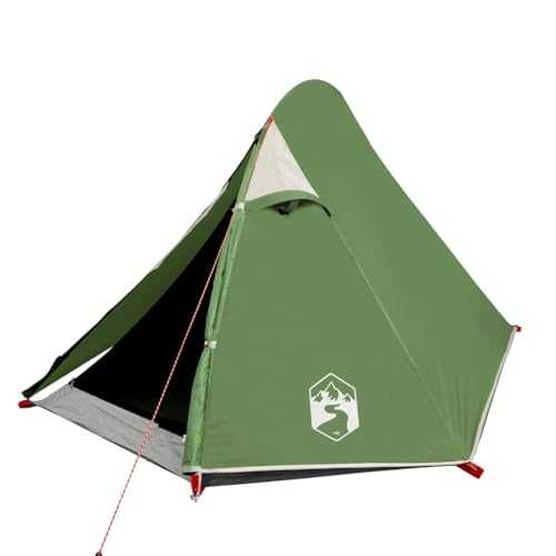 vidaXL Dome Tent for 2 Persons - Lightweight Green 185T Taffeta with PU Coating - Complete with E-port and Carry Bag, Easy to Setup for Camping and Hiking