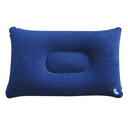 KingbeefLIU Pillow, Air Inflatable Pillow Portable PVC Rectangle Cushion, Perfect for Outdoor Camping Travel Blue