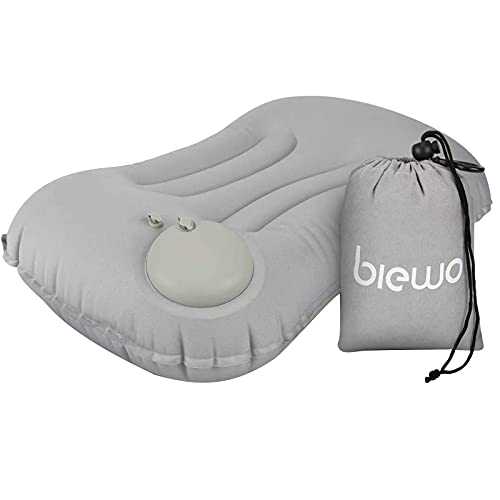 BIEWO Inflatable Pillow, Super Light Compressible Camping Travel Ergonomic Air Cushion, Compact Soft Cushion to Take with You for Neck and Lumbar Spine When Camping, Hiking, Excursion