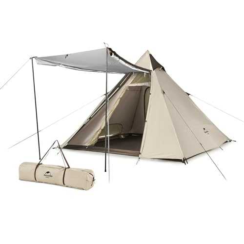 Naturehike ? ?????? Automatic Tent Quadrilateral Pyramid Tent Portable Outdoor Tent with Vestibule, Rainproof and Sunproof Camping Equipment Suitable for Hiking,Outdoor