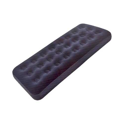 schone Single Flocked Air Bed – Inflatable Air Mattress with Soft Surface, 185 x 76 x 22cm, Waterproof PVC, for Camping, Guest Use, Travel or Home