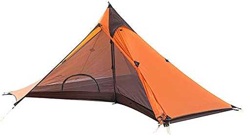 Pyramid Camping Tent, Double Layer Ultra Light Outdoor Camping Tent Windproof Waterproof Sun Shelter Wilderness Survival 1 Person Single Tower Canopy Tent Outdoor Camping Supplies Suit