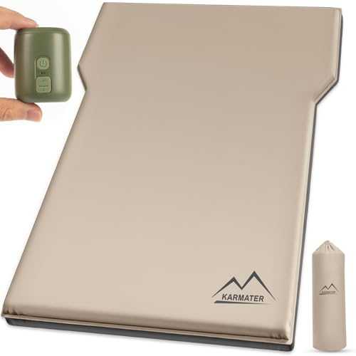 M KARMATER SUV Air Mattress for Car Camping, with Air Pump Durable Memory Foam Self Inflating Car Air Mattress SUV Camping Bed Mattress for 2 Persons with Includes Storage Bag
