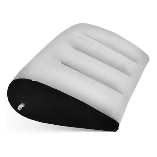 WOONEKY Inflatable Triangle Pillow PVC Neck Cushion with Soft Flocked Surface for Travel Camping Hiking Lightweight Compressible Inflatable Cushion for Restful Sleep and Neck