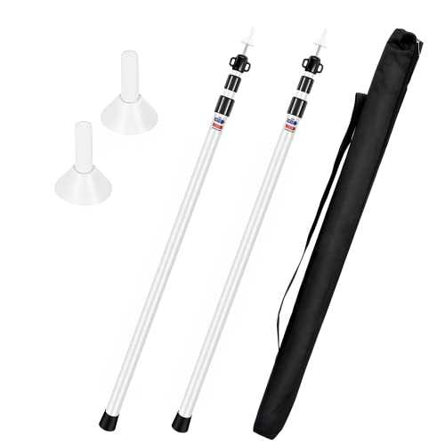 FONBAY Telescopic Tarp Poles Outdoor 2.3m Aluminium Alloy 3 Section Adjustable Camping Tent Poles for Tent Tarp, Camping Shelter, Awning, Canopy, Tent Porch