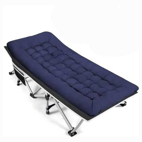 ROUZIHU Portable Camping Cot Sleeping Cot for Adult Extra Wide Heavy Duty Folding Cot with Thick Mattress