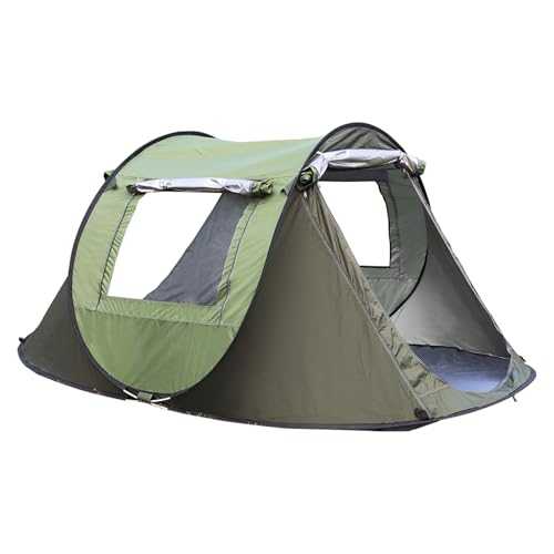 TECKZOON Pop Up Camping Tent 3-5 People, Automatic Pop Up Tent in 3 Seconds, 5 Windows, 210D Waterproof & UV Protection, Portable Lightweight Dome Tent for Outdoor, Families, Festival & Travel