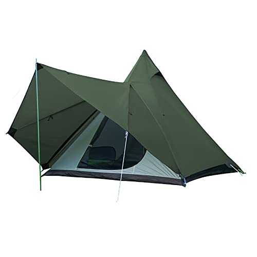 Portable camping pagoda tipee tent, camping pyramid tent outdoor with large space 3-4 people for backpacking hiking fishing canoeing travel winter camping