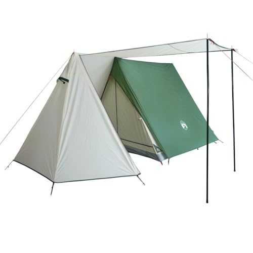 vidaXL Camping Tent for 3 Persons - Portable Frame Shelter with Water-Resistant Rainfly, E-Port, Green 185T Taffeta, Easy Setup