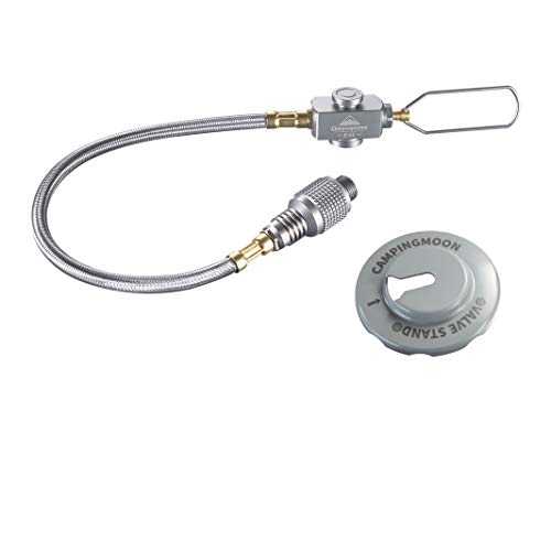 camping moon CAMPINGMOON 9.8-inch Multi-Function Gas Hose for EN417 Lindal Valve Screw-on Type Canister and Device Z21-25