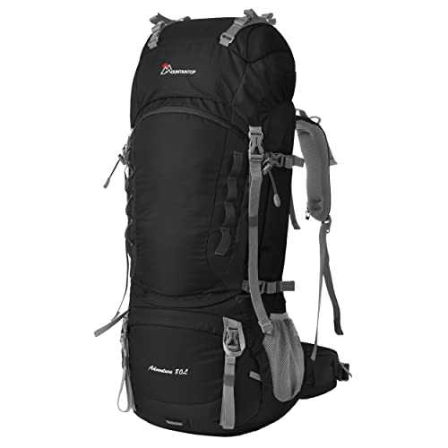 MOUNTAINTOP Hiking Backpack 80L Waterproof Mountaineering Backpack Large Camping Trekking Rucksack Multifunctional Climbing with Rain Cover