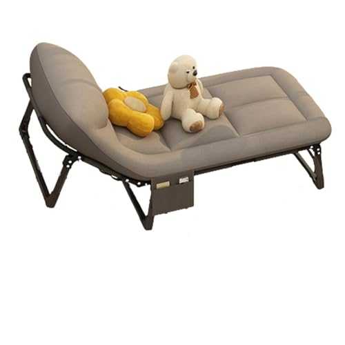 GXXINGIN Portable Folding Bed，Camping Cots,Portable Folding Cot 6 Adjustable Positions, Guest Bed with Pillow Fold Out Camping Bed with Mattress Heavy Duty Cots for Outdoor Travel Office Home Nap(Gra