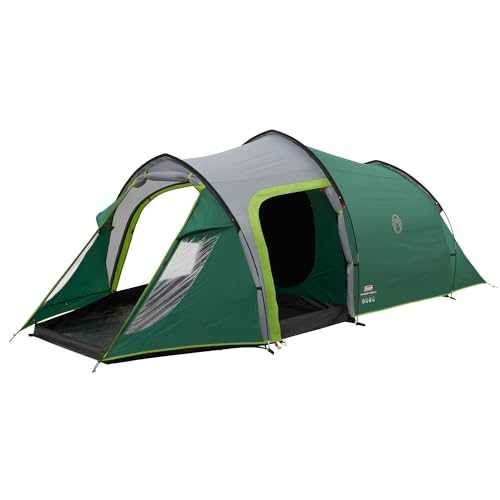 Coleman Chimney Rock 3 Plus Tent, 3 person tunnel tent, 3 man camping tent, large darkened sleeping cabin blocks up to 99% of sunlight, waterproof HH 4.500 mm