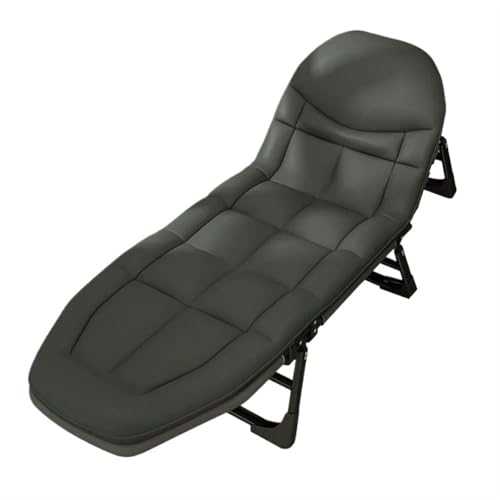 Folding Bed Recliner Outdoor Folding Camping Bed Office Soft Lounge Chair Reliable Lightweight Camping Bed Bedroom Soft Bed for Travel(Black)