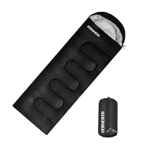 Sleeping Bag for Adults – Lightweight Waterproof Sleeping Bags with Warm Hollow Cotton Filling, Compact Envelope Design for 3-Season Camping, Hiking, Backpacking & Indoor Outdoor Use