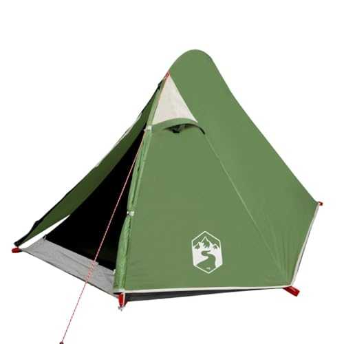 vidaXL Dome Tent for 2 Persons - Lightweight Green 185T Taffeta with PU Coating - Complete with E-port and Carry Bag, Easy to Setup for Camping and Hiking