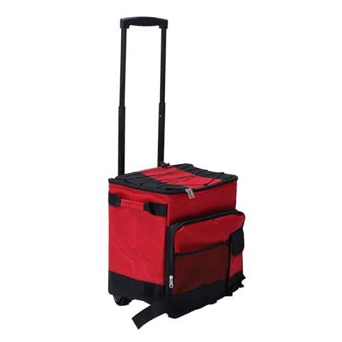 Soft Cooler with Wheels, Collapsible 43L Large Rolling Cooler, Portable Rolling Leakproof Insulated Box Ice Packs Cooler Bag on Wheels for Camping Picnic Beach Travel
