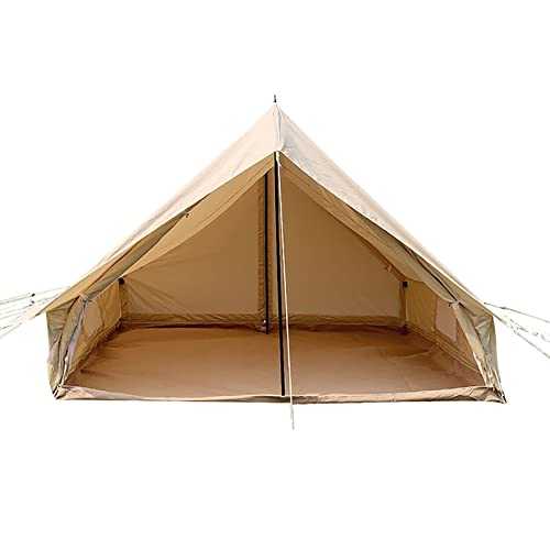 Large Canvas Wall Tent Waterproof 320G Cotton Canvas/900D Oxford Cloth Ideal Shelter for Base Camp Four Seasons Camping Tent for 6 8 People Outdoor Camping and Hiking All Weather Protect