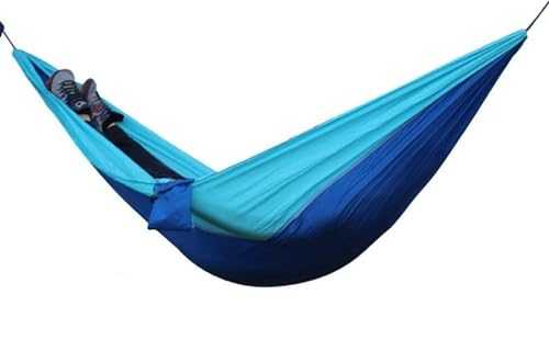 VNSMM Outdoor Camping Accessories Parachute Hammock 260x140cm 2 People Camping Survival Outdoor Indoor Hammock For Backyard Patio Hiking Travel Camping Hammock(SBlue-QBlue)