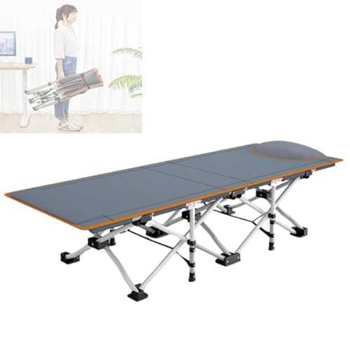 GXXINGIN Portable Folding Bed，Camping Cots,Folding Camp Bed for Adults, Portable Guest Bed Rollaway Bed for Adults with Metal Steel Frame 100KG Capacity Heavy Duty Sturdy Single Sleeping Cot for Trav
