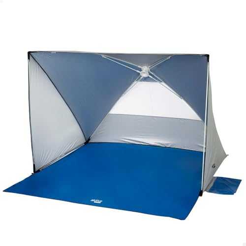 AKTIVE Pop Up Beach Tent, 145 x 103 cm, 2 People, UV50 Protection, Includes 6 Pegs, Rear Mosquito Net, 4 Pockets, Water Column 300 mm, Polyester, Transport Bag (62319)