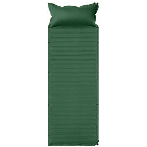Inflatable portable sleeping pad (green, Single)