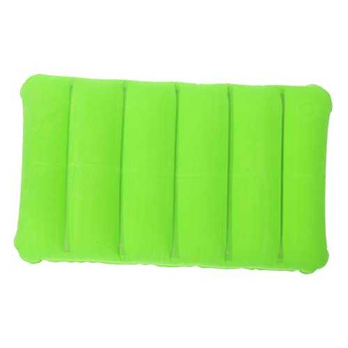 Outanaya Inflatable Camping Pillow Breathable PVC Flocked Nap Cushion for Office Rest and Travel Multipurpose Sleeping and Back Support Tool Compact Lightweight Green