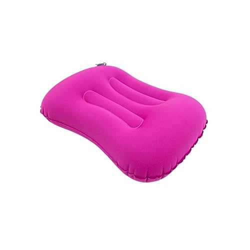 BIUDECO Inflatable Camping Pillow Tpu Air Travel Neck Cushion Ergonomic Design Compact Compressible Lightweight for Hiking Backpacking Outdoor Use Pink