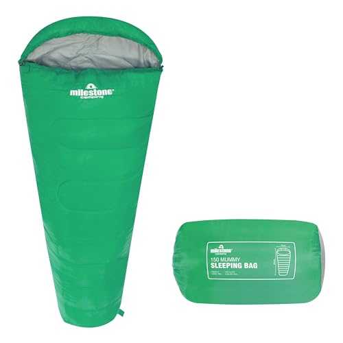 Milestone Camping Mummy Single Sleeping Bags / 2 Season Insulation Lightweight and Portable with Carry Sack/Extra Thick Double Layered Interior/Water Resistant