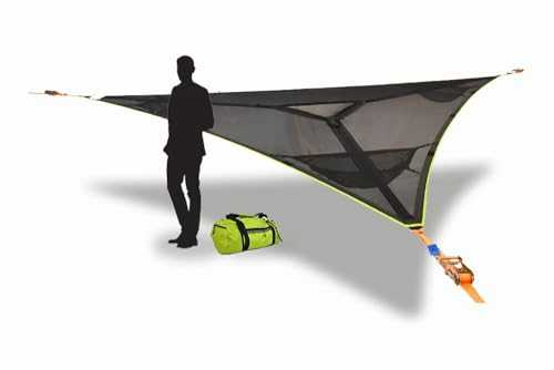 Tentsile Trillium Giant Hammock, The Original Tree Tent Company, 3 to 6 Adult Capacity, Anti-Roll, Central Hatch, Ratches and Straps Included, Designed in The UK (3 Person, Black Mesh)