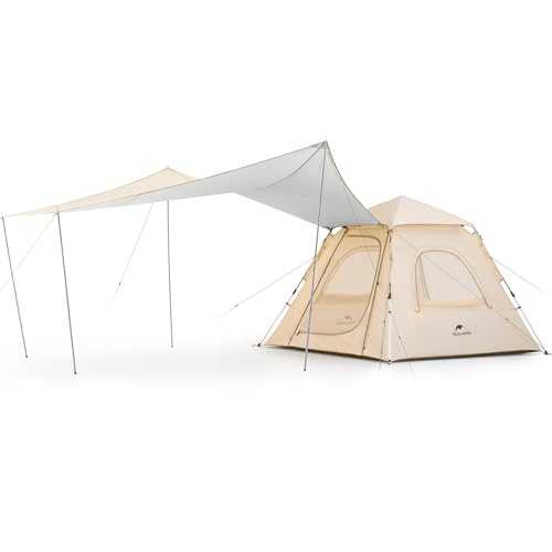 Naturehike Ango Pop-up Tent for 2-4 People - Waterproof and Windproof Camping Tent with Easy Assembly System - Ideal for Camping, Hiking and Outdoor Activities