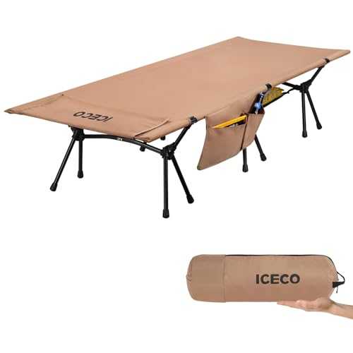 ICECO Camping Cot for Adults, Folding Cot for Camping, Portable Bed Sleeping Cot, Lightweight Backpacking Cot Strong Support 400 Lbs, Tent, Outdoor, Hiking, Travel, RV, Beach