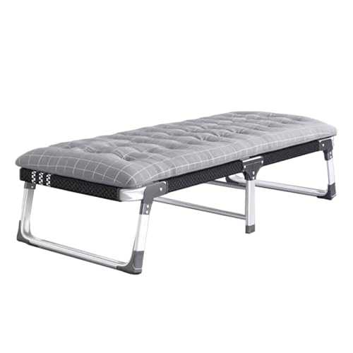 WXQZHF Folding bed Guest Bed Foldable 5 Speed Adjustable Backrest Portable Folding Bed Cot Lounge Chair for Beach Lawn Camping with 40mm Aluminum Tube Rack(Gray B)