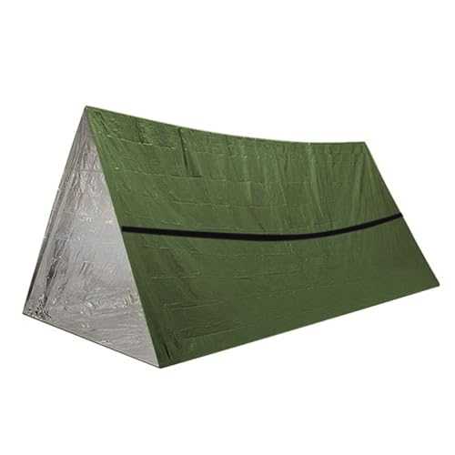 NUZAMAS Survival Tent Emergency Tent Thermal Blankets Thermal Rescue Shelter Foldable Survival Tent for Outdoor Camping Hiking Adventure Green