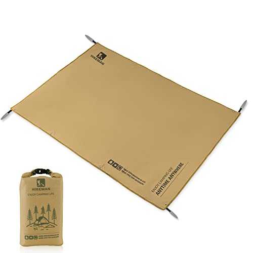 HIKEMAN Waterproof Camping Tent Tarp - Multi-Purpose Tent Footprint Groundsheet Mat,Large Tent Ground Covering Tent & Awning Carpet for Outdoor Camping Hiking Picnic (khaki)