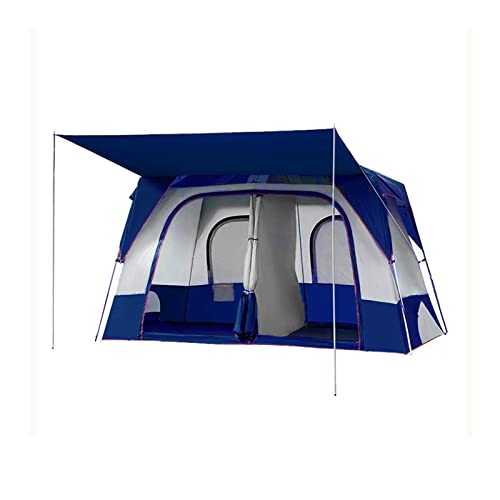 SEFAX Outdoor Camping Tent, Large Space, Rainproof, Breathable, Two Rooms and One Living Room, Family Tents, Outdoor Tent for Camping Outdoor Mountaineering Travel (Color : Blue)