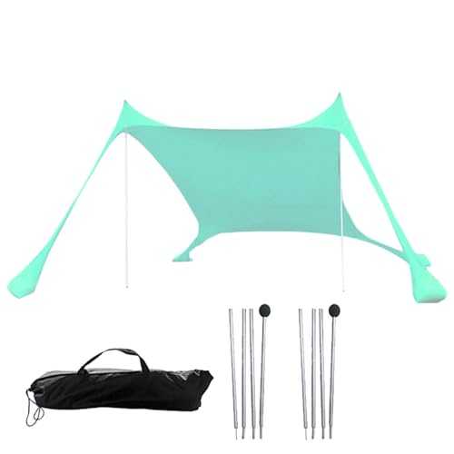 Portable Beach Tent - UPF 50+ Shelter Shelter Cauve with 4 Sandbags | Durability Family Size Obelle for 4-8 People, Lightweight Outdoor Travel Sunshade Camping
