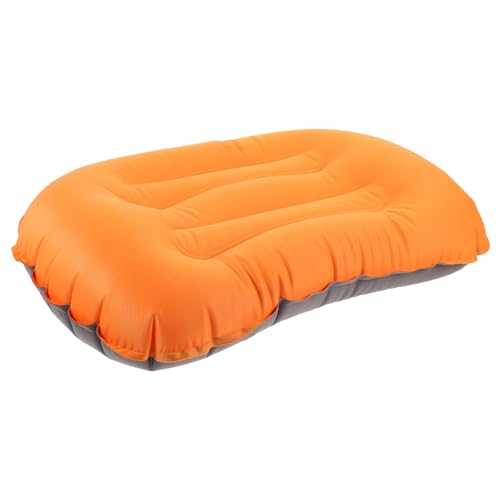 LAPYAPPE Inflatable Camping Pillow Height Ergonomic Travel Cushion for Backpacking Beach and Outdoor Adventures Durable and Comfortable Sleeping Pillow Orange