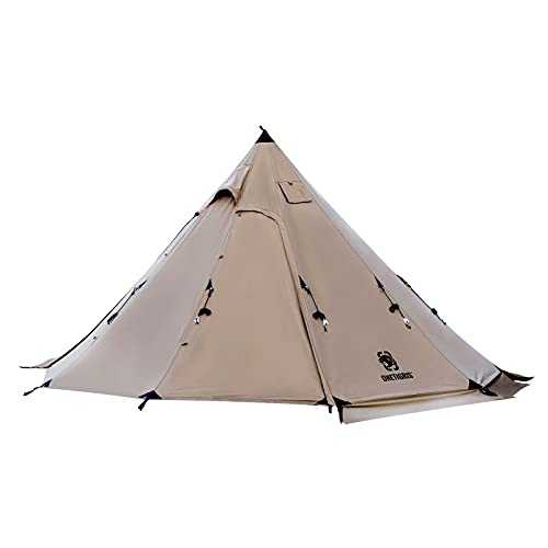 OneTigris Northgaze Canvas Hot Tent with Stove Jack, Wind-Proof Fire-Retardant, Durable 4 Season Camping Pyramid Teepee Tent for 2~4 Person