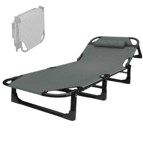 GXXINGIN Portable Folding Bed，Camping Cots,Foldable Bed with Pillow, Multi Use Fold Up Bed with Adjustable 4-Positions Portable Bed for Adults Lightweight Camping Cot for Home, Office Outdoor, Capabl